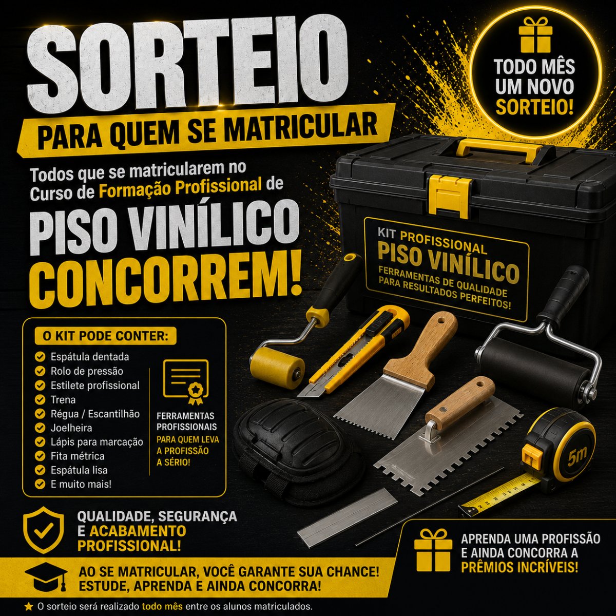 Kit Profissional de Ferramentas para Piso Vinílico